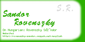 sandor rovenszky business card